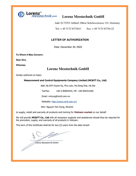 Lorenz Messtechnik Việt Nam - Đại diện phân phối cảm biến Lorenz tại Việt Nam