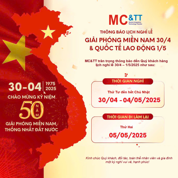 Thông báo: Lịch nghỉ lễ 30/4 – 1/5/2025