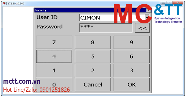 Thiết lập màn hình đăng nhập trên HMI/ XPANEL Cimon
