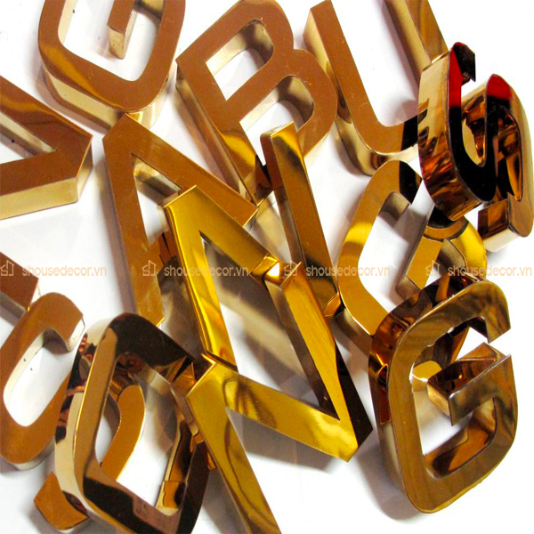 Chữ Số Inox Vàng Gương Trang Trí