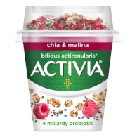 Activia bílá+granola(chia, malina) 155g