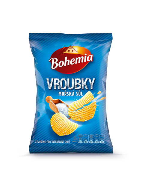 Bohemia Chips Vroubkované solené chipsy 65 g