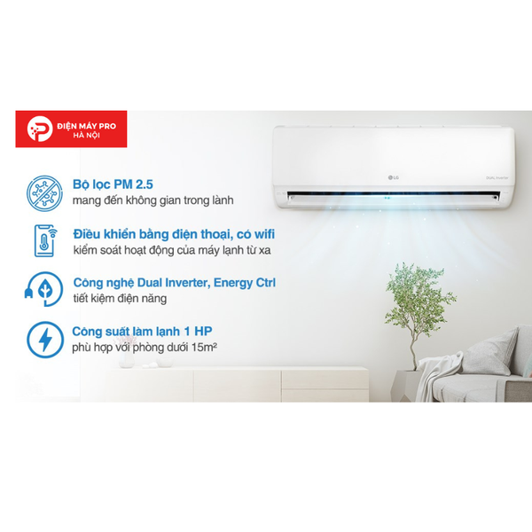 Điều hòa LG Inverter 9000 BTU 1 chiều V10WIN1 Chính Hãng Mới 100%