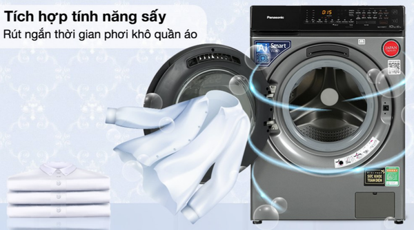 Máy giặt sấy Panasonic Inverter giặt 10 kg - sấy 6 kg NA-S106FC1LV  Kho Điện Máy Hà Nội Giá Rẻ