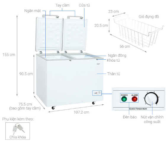 Tủ đông AQUA Inverter 295 lít AQF-C4202E Kho Điện Máy Pro Giá Rẻ