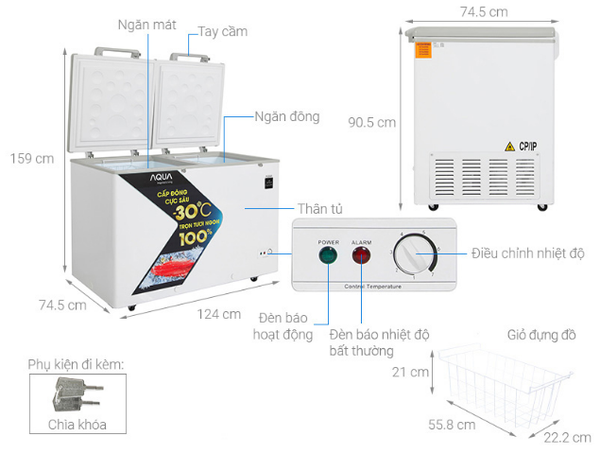 Tủ đông Aqua 365 lít AQF-C5702S Kho Điện Máy Pro Hà Nội