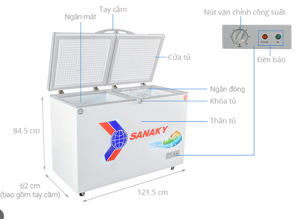 Tủ Đông Sanaky 260 lít VH-3699W1 Mới 100% Nguyên Seal