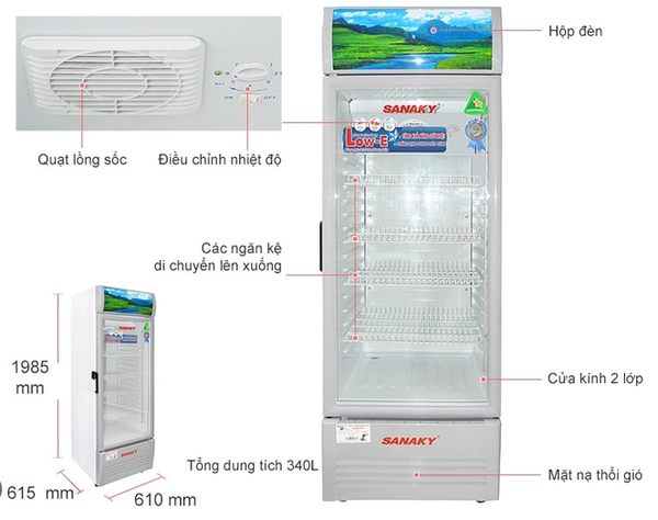 Tủ mát Sanaky 1 cánh 400 lít VH-408KL Giá Rẻ Nhất