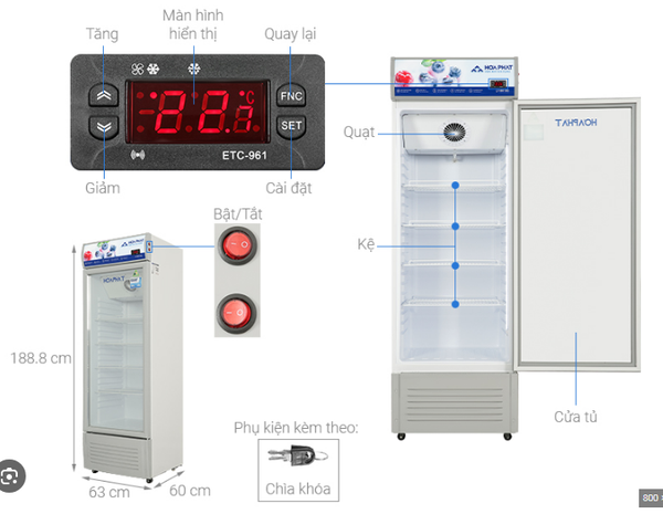 Tủ mát Hòa Phát 1 cánh 280 lít HSR D6280 Giá Rẻ Nhất