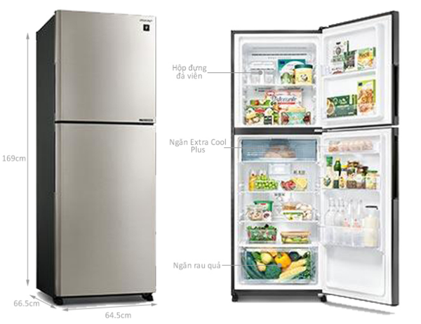 Tủ lạnh Sharp Inverter 330 lít SJ-XP352AE-SL Giá Rẻ Nhất Hà Nội
