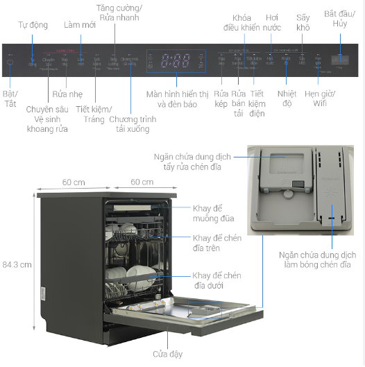 Máy rửa chén độc lập LG LDT14BLA4 Kho Điện Máy Giá Rẻ