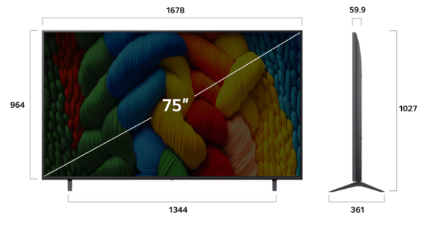 Tivi NanoCell LG 4K 75 inch 75NANO80ASA Model 2025 Giá Rẻ Mới 100% Chính Hãng