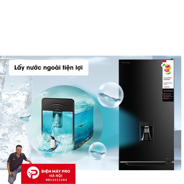 Tủ lạnh Toshiba Inverter 294 lít GR-RB385WE-PMV(30)-BS Điện Máy Pro Hà Nội Giá Rẻ Nhât