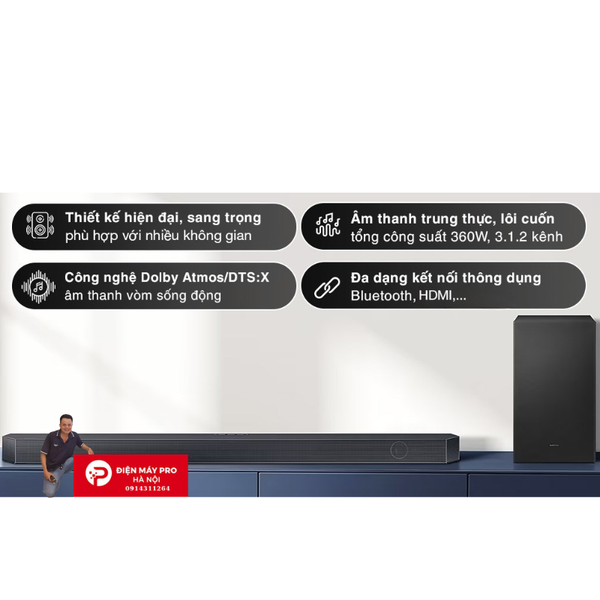 Bộ loa thanh Samsung HW-Q600C/XV 360W  Giá Rẻ Nhất Miền Bắc