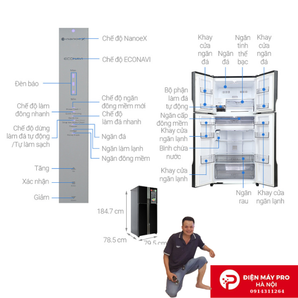 Tủ lạnh Panasonic Inverter 550 lít NR-DZ601YGKV Kho Điện Máy Pro Giá Rẻ Nhất