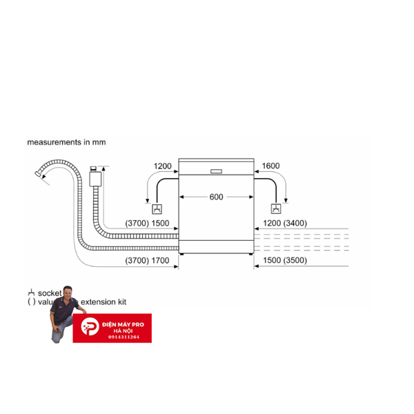 Máy rửa chén độc lập Bosch SMS4EKI06E  Mới 100% Chính hãng Giá Rẻ Nhất