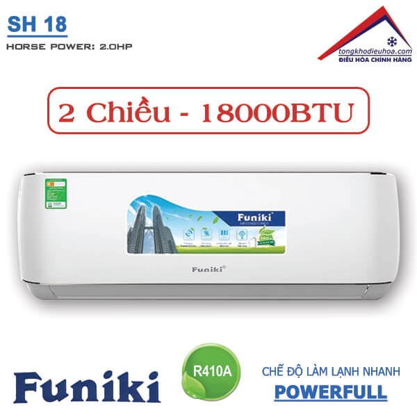 Điều hòa Funiki 2 chiều 18.000BTU SH 18