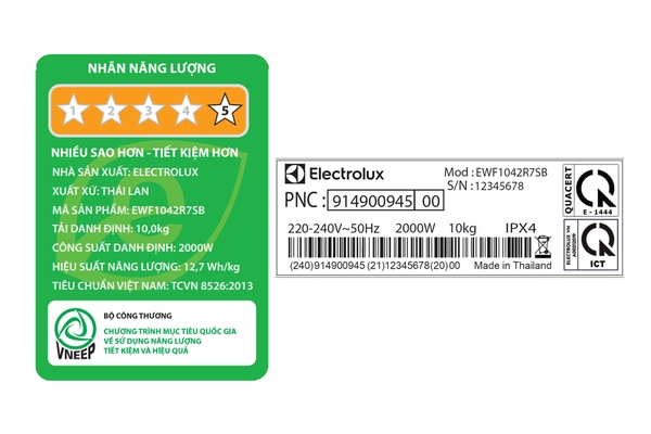 Máy giặt Electrolux Inverter 10 kg EWF1042R7SB