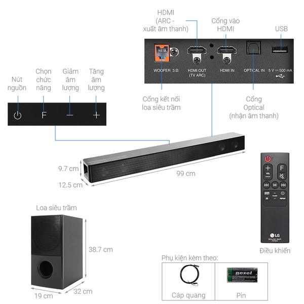 Loa thanh soundbar LG SNH5 - 4.1, 600W