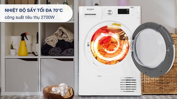 Máy sấy ngưng tụ Whirlpool FreshCare+ 8 kg FFTCM118XB EE