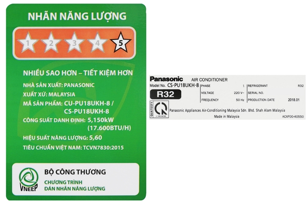 Điều hòa Panasonic Inverter 2 HP CU/CS-PU18UKH-8