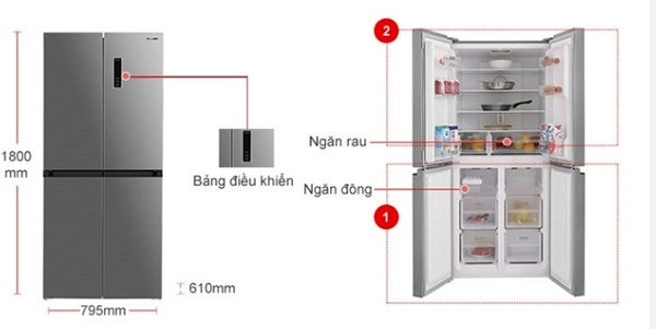 Tủ lạnh Sharp Inverter 362 lít Multi Door SJ-FX420V-SL  Mới 100% ĐIỆN MÁY PRO HN