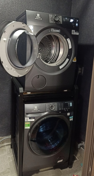 Kệ Máy Giặt Máy Sấy 2 tầng 2025 Mới 100% Kẽm Chống rỉ Sơn Tĩnh Điện Màu Đen KHO ĐIỆN MÁY PRO HÀ NỘI