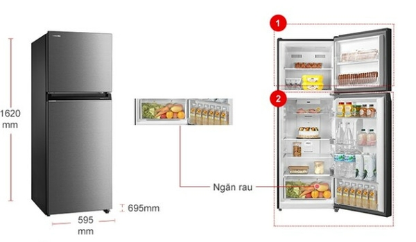 Tủ lạnh Toshiba Inverter 312 lít GR-RT416WE-PMV(58)-MM ĐIỆN MÁY PRO Giá rẻ nhất Miền bắc Mới 100%