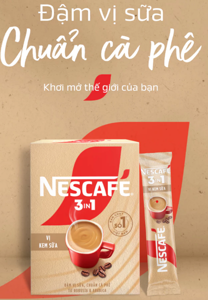 Cà phê hòa tan NESCAFÉ 3in1 Vị Kem Sữa