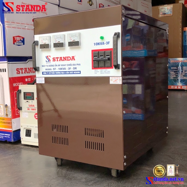 ỔN ÁP STANDA 10KVA 3 PHA DẢI 160V DÂY ĐỒNG 100% THẾ HỆ MỚI