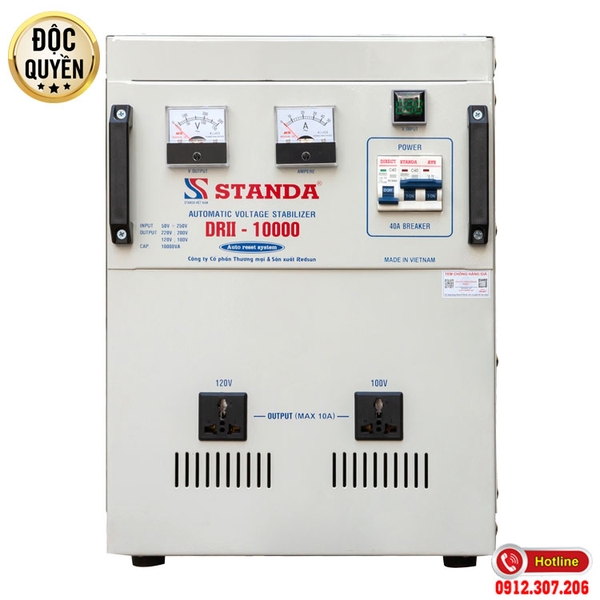 MÁY ỔN ÁP TỰ ĐỘNG ĐA CHỨC NĂNG THẾ HỆ MỚI STANDA 10KVA DẢI 50V (2021)