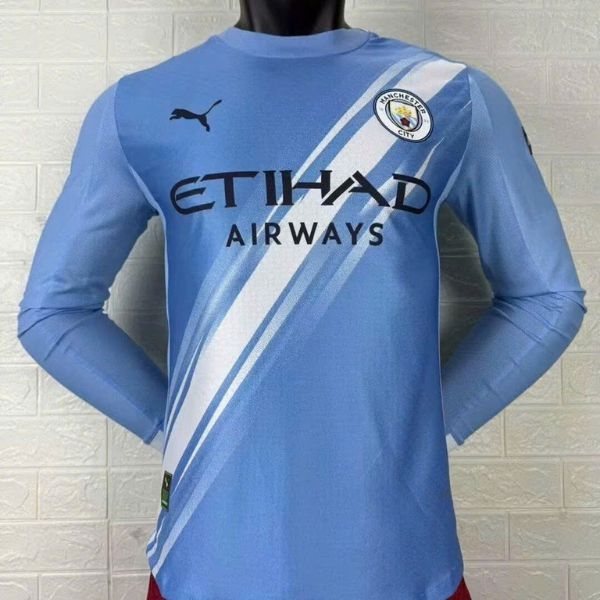 Manchester City 25/26 Player Dài Tay - Xanh