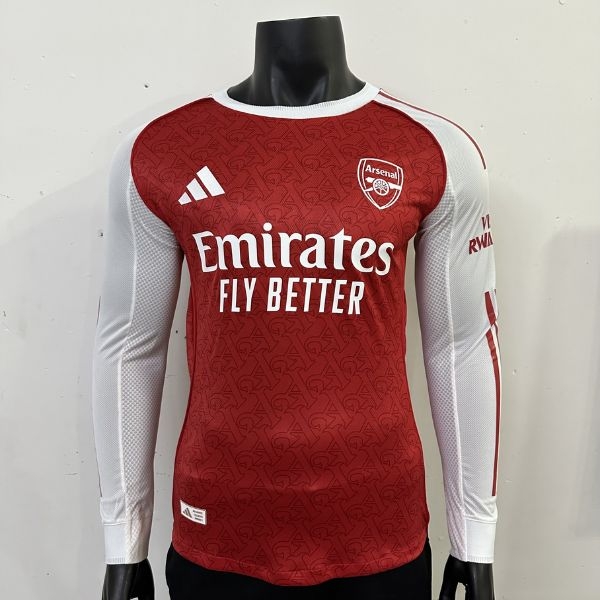 Arsenal 25/26 Player Dài Tay Đỏ Trắng