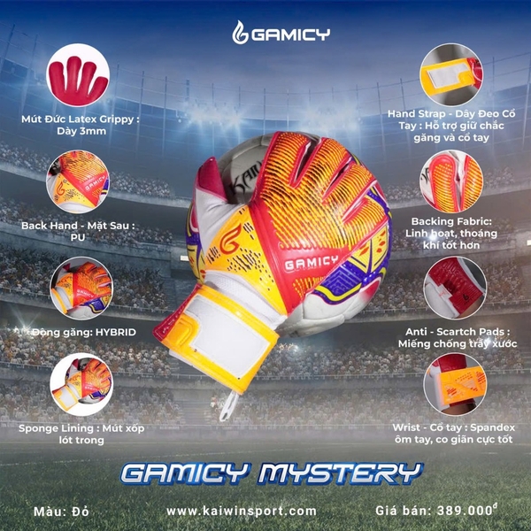Găng Tay  Thủ Môn Gamicy Mystery - Đỏ
