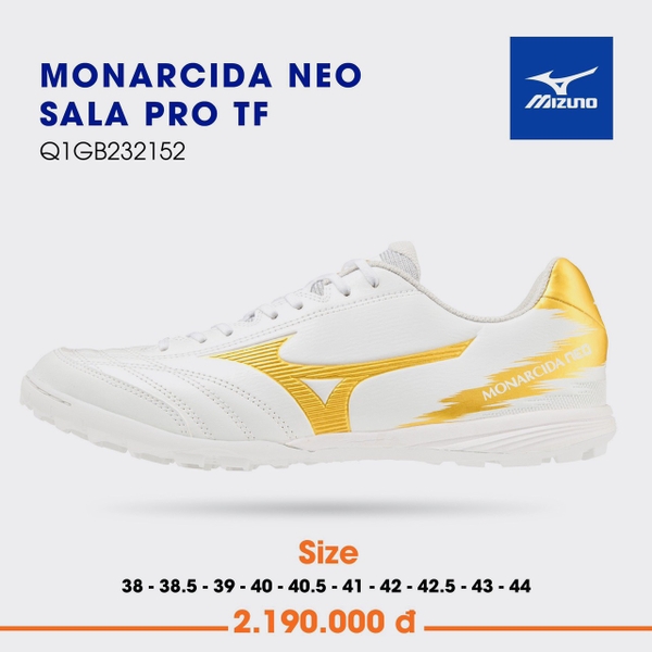 Mizuno Monarcida Neo Sala Pro TF - Trắng/ Vàng