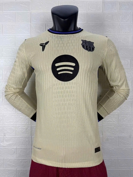 Áo Bóng Đá CLB Barcelona 25/26 Sân Khách Player dài tay - Kem