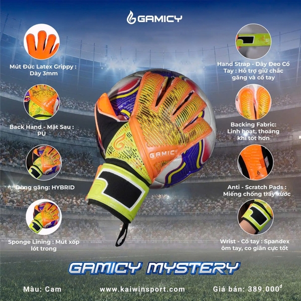 Găng Tay Thủ Môn Gamicy Mystery - Cam