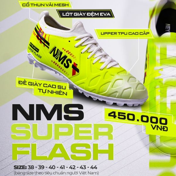 Giày Bóng Đá Chính Hãng NMS SUPER FLASH - Xanh Chuối