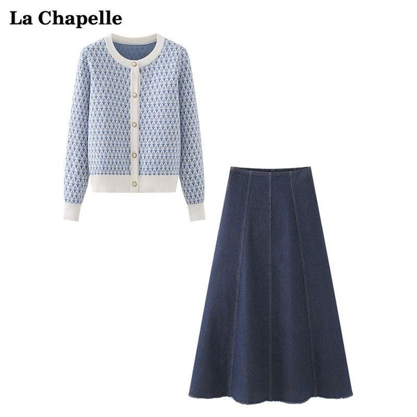SET ÁO LEN + CHÂN VÁY JEAN tiểu thư nhà LaChapelle HN24102403 Shop QM
