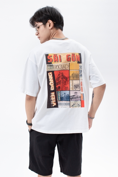 Áo thun nam in chữ SÀI GÒN DINH ĐỘC LẬP 4LUCKY - 6002