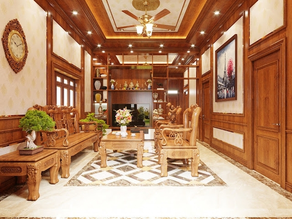 Mẫu trần nhựa NANO giật cấp vân gỗ, giả đá đẹp nhất 2023