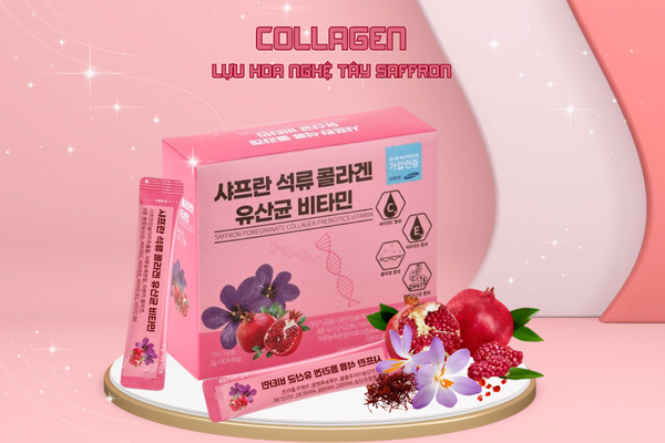 Collagen Lựu đỏ Nhụy hoa nghệ tây Saffron Hàn Quốc