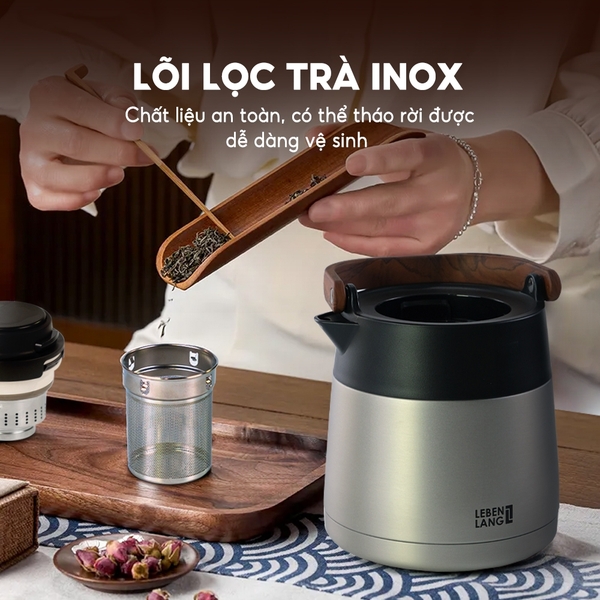 LBL3031 - Bình giữ nhiệt inox có lõi lọc trà Lebenlang 1000ml