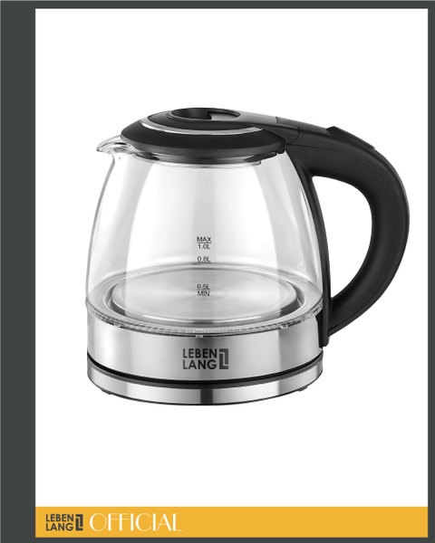 LBL2829 - Ấm siêu tốc, ấm thủy tinh Lebenlang LBL2829 dung tích 1000ml