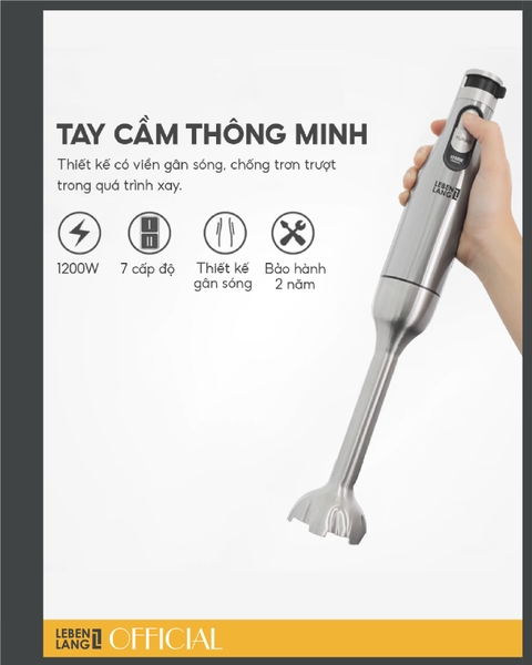 LBL4783 - Máy xay cầm tay đa năng Lebenlang 1200W