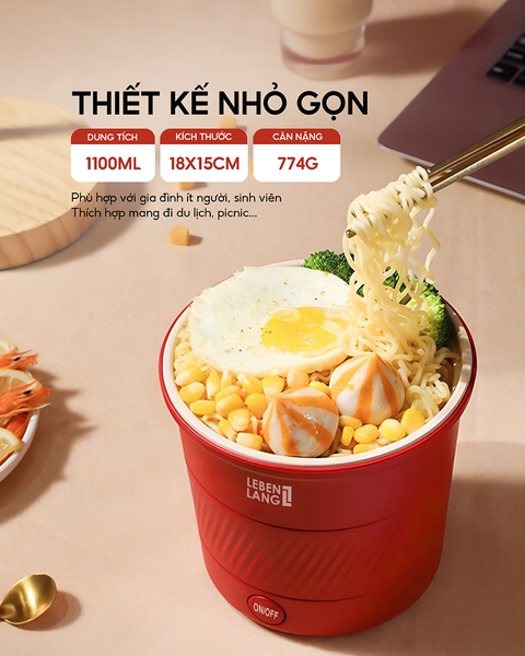 LBL0505 - Nồi điện đa năng chống dính Lebelang 1100ml 600W
