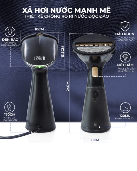 LBL0529 - Bàn là hơi nước cầm tay LEBENLANG 1000W 120ml