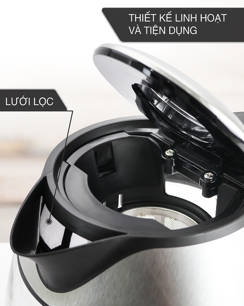 LBE2819 - Ấm siêu tốc, ấm đun nước thủy tinh LEBENLANG dung tích 1800ml