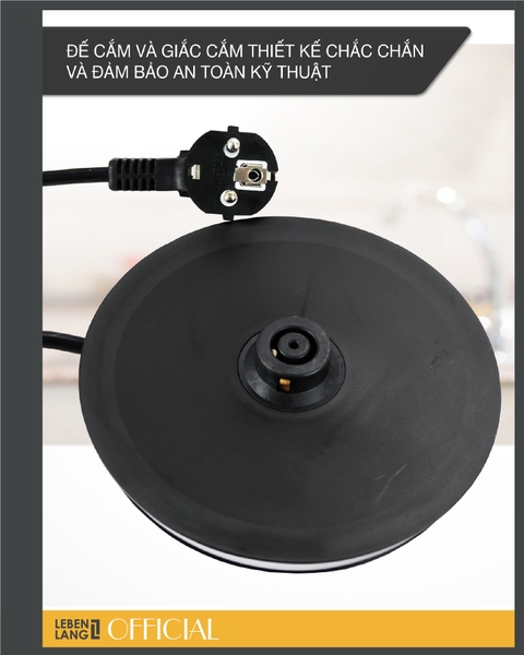 LBE2819 - Ấm siêu tốc, ấm đun nước thủy tinh LEBENLANG dung tích 1800ml