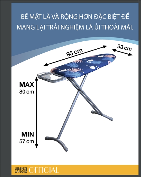 LBB363-Bàn để ủi quần áo LEBENLANG không ổ cắm